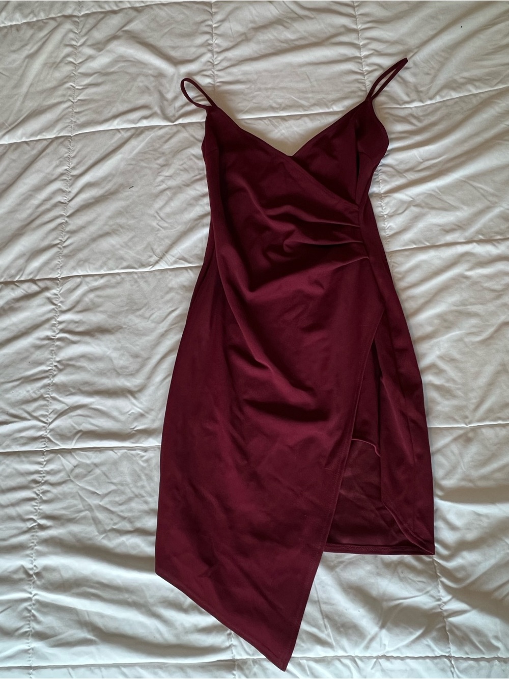 Windsor Burgundy Asymmetrical Slip Dress